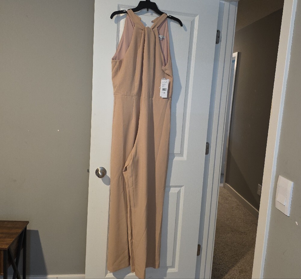 julia jordan Sleeveless Wide-Leg Jumpsuit in Beige Taupe - Picture 5 of 15
